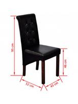 kedes 6 valgomojo - Valgomojo kėdė VLX Faux Leather 160318, juoda, 6 vnt. - 4 nuotrauka