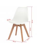 baltos kedes valgomojo - Valgomojo kėdė VLX Faux Leather 244783, balta, 2 vnt. - 6 nuotrauka