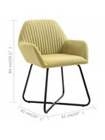 zalios valgomojo kedes - Valgomojo kėdė VLX Fabric 277105, alyvuogių žalia, 6 vnt. - 7 nuotrauka