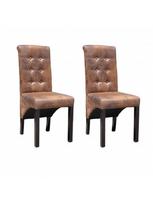 Valgomojo kėdė VLX Faux Leather 241157, ruda, 2 vnt.