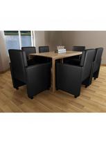 kedes 6 valgomojo - Valgomojo kėdė VLX Faux Leather 160184, juoda, 6 vnt. - 3 nuotrauka