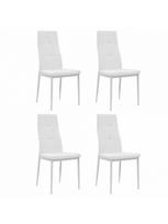 dirbtines odos kedes 4 - Valgomojo kėdė VLX Faux Leather 246190, balta, 4 vnt. - 1 nuotrauka