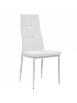 dirbtines odos kedes 4 - Valgomojo kėdė VLX Faux Leather 246190, balta, 4 vnt. - 4 nuotrauka
