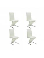 valgomojo kedes - Valgomojo kėdė VLX Dining Chairs, balta, 4 vnt. - 1 nuotrauka