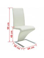 valgomojo kedes - Valgomojo kėdė VLX Dining Chairs, balta, 4 vnt. - 6 nuotrauka
