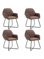 Valgomojo kėdė VLX Fabric 277100, ruda, 4 vnt.