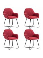 valgomojo kedes raudonos - Valgomojo kėdė VLX Fabric 277110, raudona, 4 vnt. - 1 nuotrauka