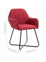 valgomojo kedes raudonos - Valgomojo kėdė VLX Fabric 277110, raudona, 4 vnt. - 8 nuotrauka