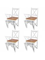 kede balta medine - Valgomojo kėdė VLX Dining Chairs 241513, ruda/balta, 4 vnt. - 1 nuotrauka