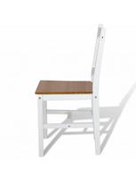 kede balta medine - Valgomojo kėdė VLX Dining Chairs 241513, ruda/balta, 4 vnt. - 4 nuotrauka