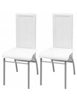 baltos kedes valgomojo - Valgomojo kėdė VLX Faux Leather 242920, balta, 2 vnt. - 1 nuotrauka
