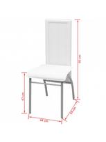baltos kedes valgomojo - Valgomojo kėdė VLX Faux Leather 242920, balta, 2 vnt. - 5 nuotrauka