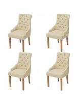 Valgomojo kėdė VLX Fabric 274425, kreminė, 4 vnt.