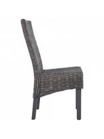 ratano kedes - Valgomojo kėdė VLX Kubu Rattan & Mango Wood 275468, ruda/pilka, 6 vnt. - 4 nuotrauka