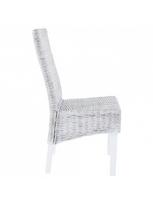 kede mango - Valgomojo kėdė VLX Kubu Rattan & Mango Wood 275466, balta/pilka, 6 vnt. - 5 nuotrauka