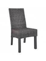 Valgomojo kėdė VLX Kubu Rattan & Mango Wood 275467, ruda/pilka, 4 vnt.