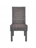 kede mango - Valgomojo kėdė VLX Kubu Rattan & Mango Wood 275467, ruda/pilka, 4 vnt. - 2 nuotrauka