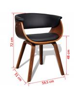 islenkta mediena - Valgomojo kėdė VLX Dining Chair 270546, ruda/juoda, 2 vnt. - 8 nuotrauka