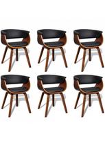 Valgomojo kėdė VLX Dining Chair 270552, ruda/juoda, 6 vnt.