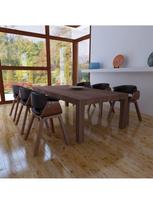 islenkta mediena - Valgomojo kėdė VLX Dining Chair 270552, ruda/juoda, 6 vnt. - 2 nuotrauka