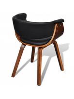 islenkta mediena - Valgomojo kėdė VLX Dining Chair 270552, ruda/juoda, 6 vnt. - 4 nuotrauka