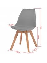 kedes 6 valgomojo - Valgomojo kėdė VLX Faux Leather 274851, pilka, 6 vnt. - 6 nuotrauka