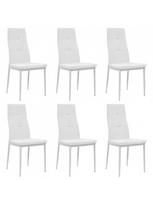Valgomojo kėdė VLX Dining Chairs 275436, balta, 6 vnt.
