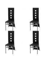 dirbtines odos kedes 4 - Valgomojo kėdė VLX Dining Chairs 243645, ruda, 4 vnt. - 2 nuotrauka