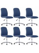 valgomojo kedes melynos - Valgomojo kėdė VLX Dining Chairs 3056544, mėlyna, 6 vnt. - 4 nuotrauka