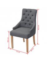 kedes valgomojo 4 - Valgomojo kėdė VLX Dining Chairs 274423, pilka, 4 vnt. - 6 nuotrauka
