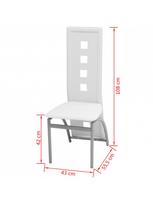 Valgomojo kėdė VLX Dining Chairs 274310, balta, 6 vnt.