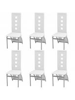 kedes 6 valgomojo - Valgomojo kėdė VLX Dining Chairs 274310, balta, 6 vnt. - 2 nuotrauka