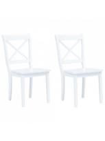 Valgomojo kėdė VLX Dining Chairs 247356, balta, 2 vnt.