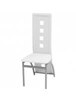 dirbtines odos kedes 4 - Valgomojo kėdė VLX Dining Chairs 243647, balta, 4 vnt. - 1 nuotrauka