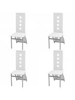dirbtines odos kedes 4 - Valgomojo kėdė VLX Dining Chairs 243647, balta, 4 vnt. - 3 nuotrauka