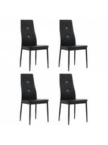 dirbtines odos kedes 4 - Valgomojo kėdė VLX Dining Chairs 246188, juoda, 4 vnt. - 1 nuotrauka