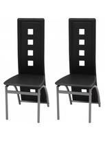 juodos kedes valgomojo - Valgomojo kėdė VLX Dining Chairs 243644, juoda, 2 vnt. - 2 nuotrauka