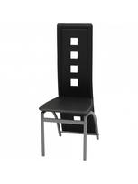 juodos kedes valgomojo - Valgomojo kėdė VLX Dining Chairs 243644, juoda, 2 vnt. - 3 nuotrauka