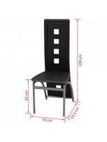 juodos kedes valgomojo - Valgomojo kėdė VLX Dining Chairs 243644, juoda, 2 vnt. - 5 nuotrauka