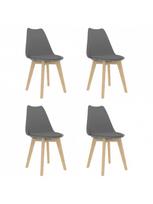 Valgomojo kėdė VLX Dining Chairs 244786, pilka, 4 vnt.