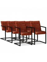 retro valgomojo kedes - Valgomojo kėdė VLX Retro 275239, ruda/juoda, 6 vnt. - 1 nuotrauka