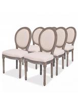 kedes 6 valgomojo - Valgomojo kėdė VLX Linen 274620, kreminė, 6 vnt. - 2 nuotrauka