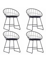 dirbtines odos kedes 4 - Valgomojo kėdė VLX Dining Chairs 276235, juoda, 4 vnt. - 1 nuotrauka