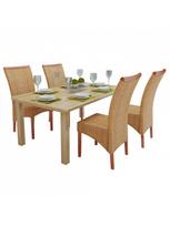 ratano kedes - Valgomojo kėdė VLX Dining Chairs 274202, ruda, 4 vnt. - 2 nuotrauka