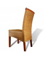 ratano kedes - Valgomojo kėdė VLX Dining Chairs 274202, ruda, 4 vnt. - 4 nuotrauka