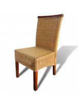 ratano kedes - Valgomojo kėdė VLX Dining Chairs 274202, ruda, 4 vnt. - 5 nuotrauka