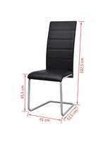 dirbtines odos kedes 4 - Valgomojo kėdė VLX Cantilever 242290, juoda, 4 vnt. - 8 nuotrauka
