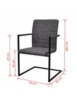 cantilever kedes - Valgomojo kėdė VLX Cantilever 242286, pilka, 2 vnt. - 8 nuotrauka