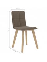 kede taupe spalvos audinys - Valgomojo kėdė VLX 289509, ruda/pilka, 4 vnt. - 7 nuotrauka