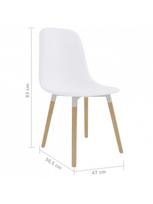 baltos kedes valgomojo - Valgomojo kėdė VLX 244773, balta, 6 vnt. - 8 nuotrauka